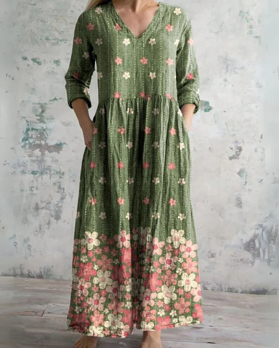 C&G™ | Vintage Floral Maxi Dress