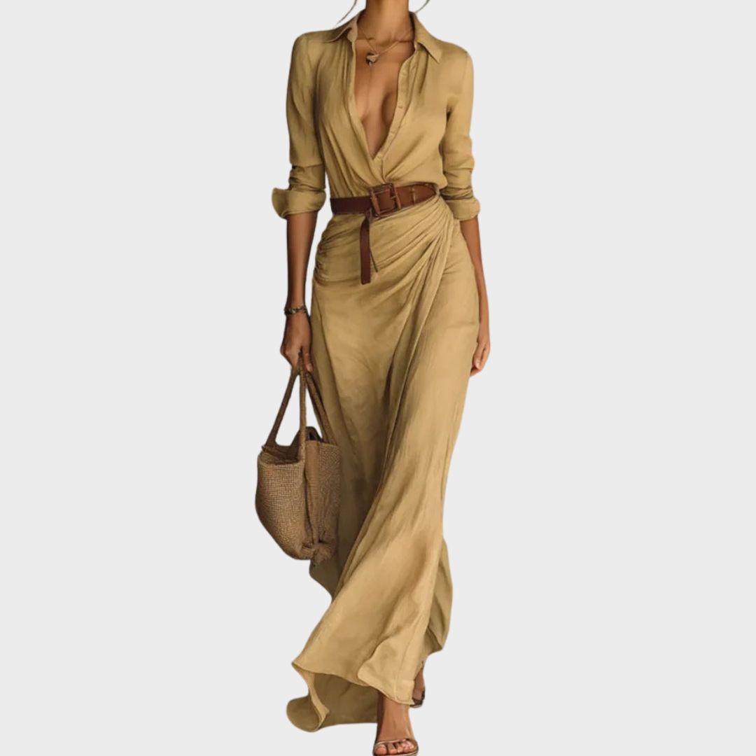 Hayden Thames | Lapel-Wrap Maxi Dress