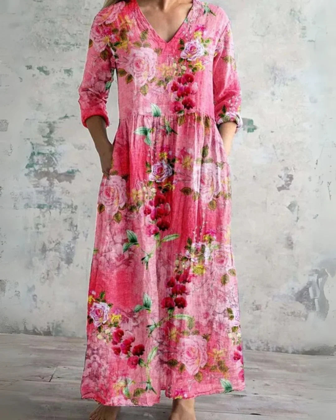 C&G™ | Vintage Floral Maxi Dress
