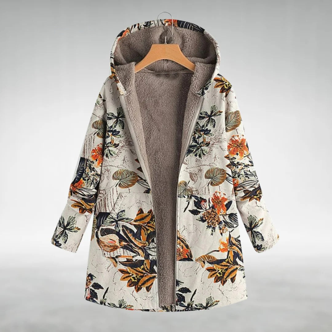 Mary & Anne™ – Stylish Fleece Jacket with Floral Pattern