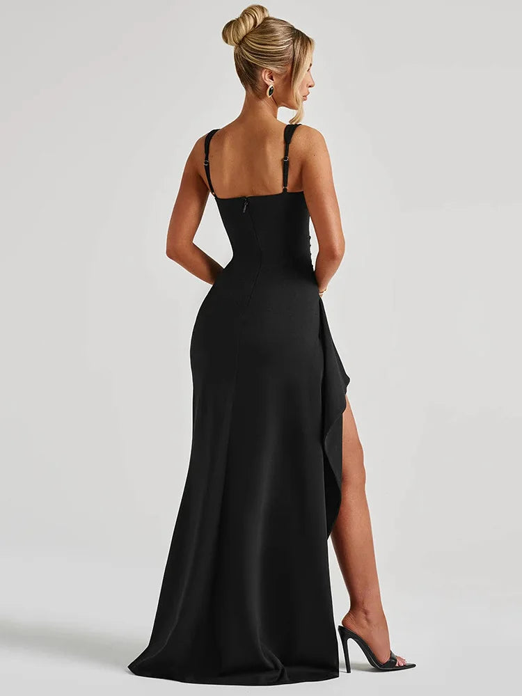 Hayden Marlowe™ | Elegant Formal Slip Maxi Dress with Open Back