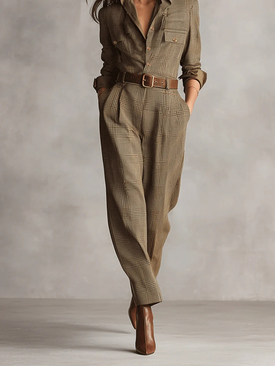 Brown Utility Jumpsuit