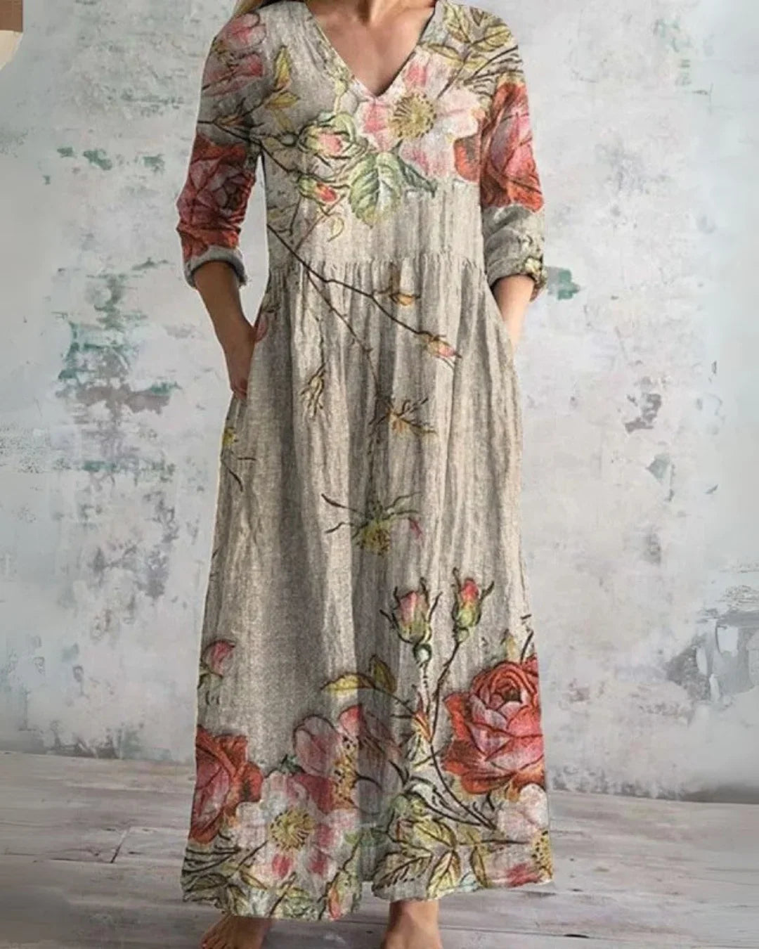 C&G™ | Vintage Floral Maxi Dress