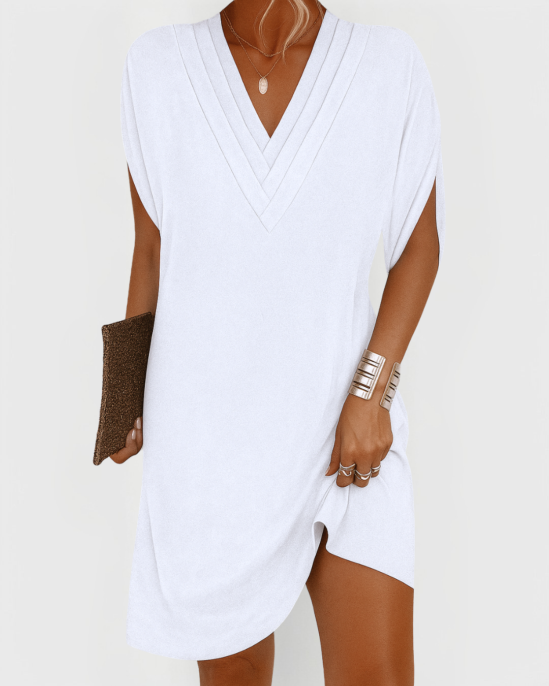 Mary & Anne™ | V-Neck Casual Mini Dress