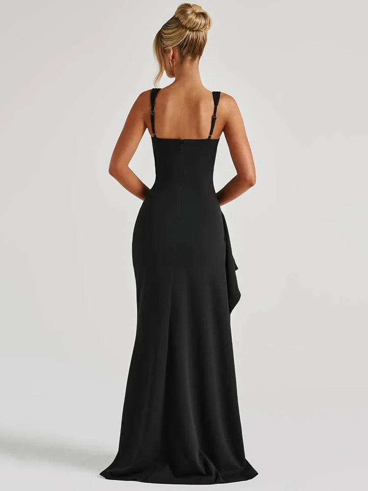 Hayden Marlowe™ | Elegant Formal Slip Maxi Dress with Open Back