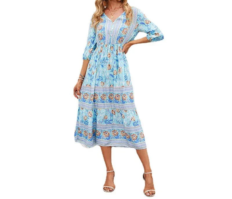 Hayden Darcie | Flowing petal midi dress with elegant tummy coverage