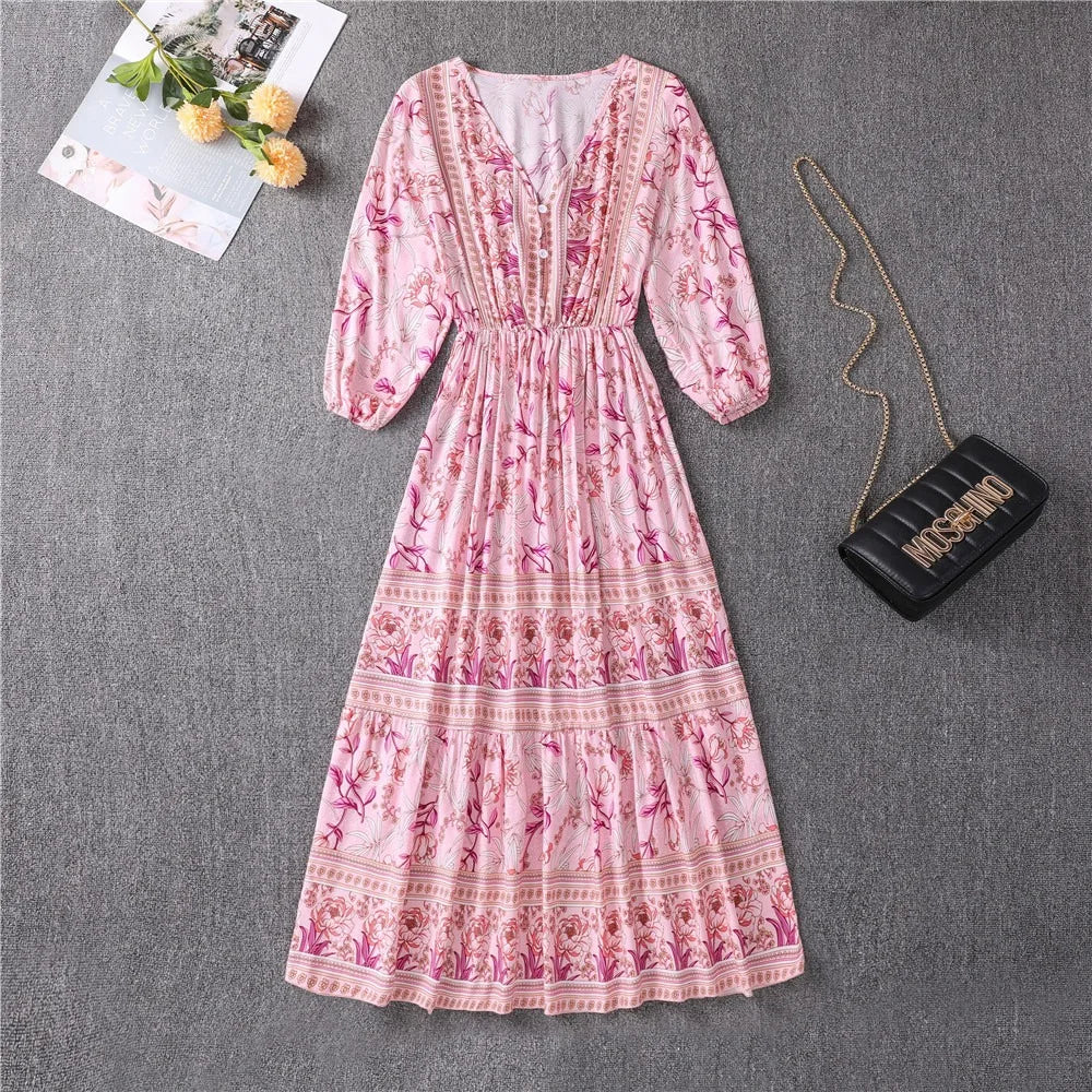 Hayden Darcie | Flowing petal midi dress with elegant tummy coverage