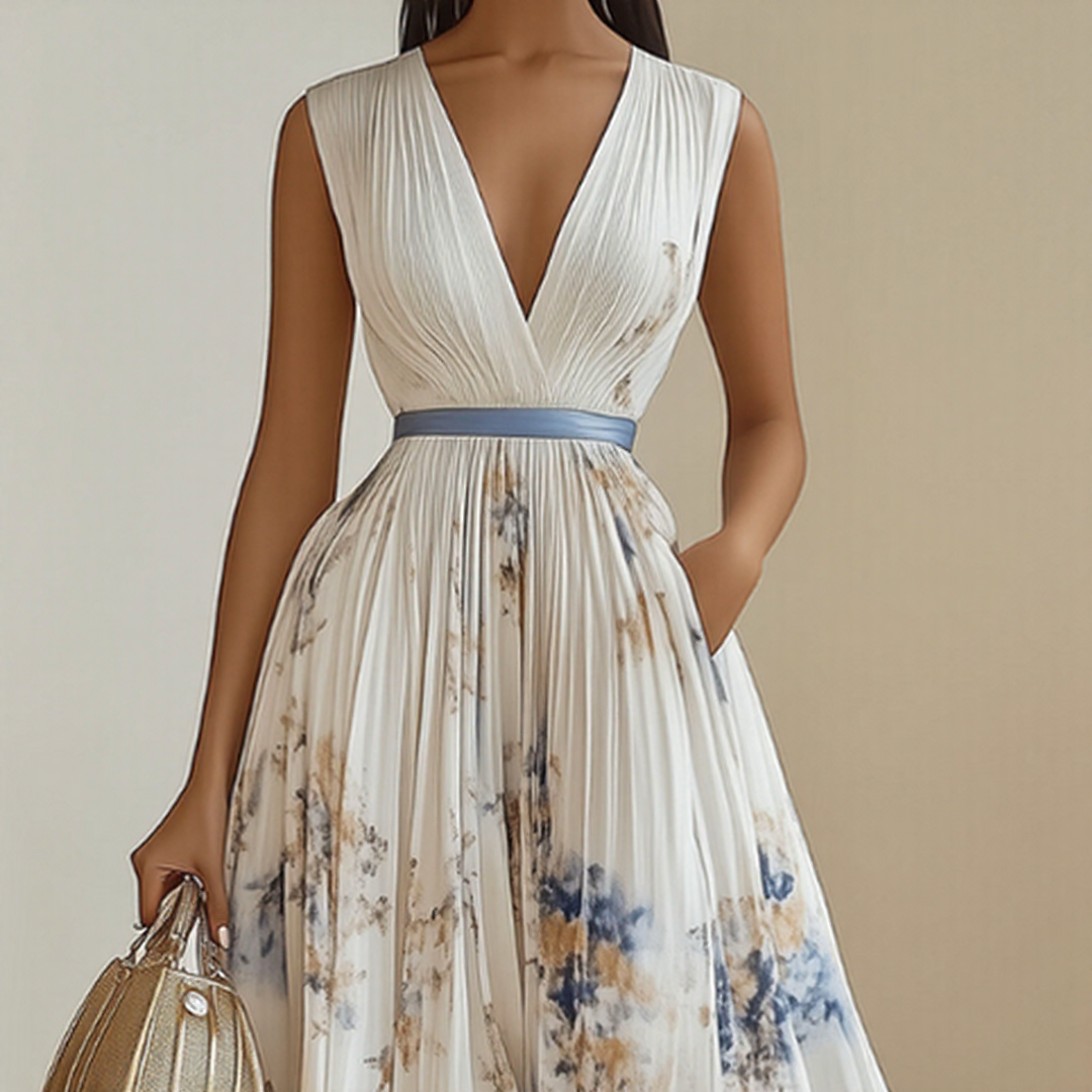 Hayden Milano | Elegant Pleated Maxi Dress