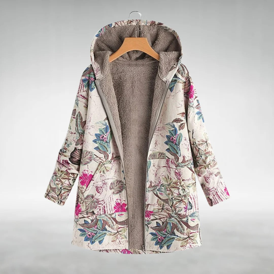 Mary & Anne™ – Stylish Fleece Jacket with Floral Pattern