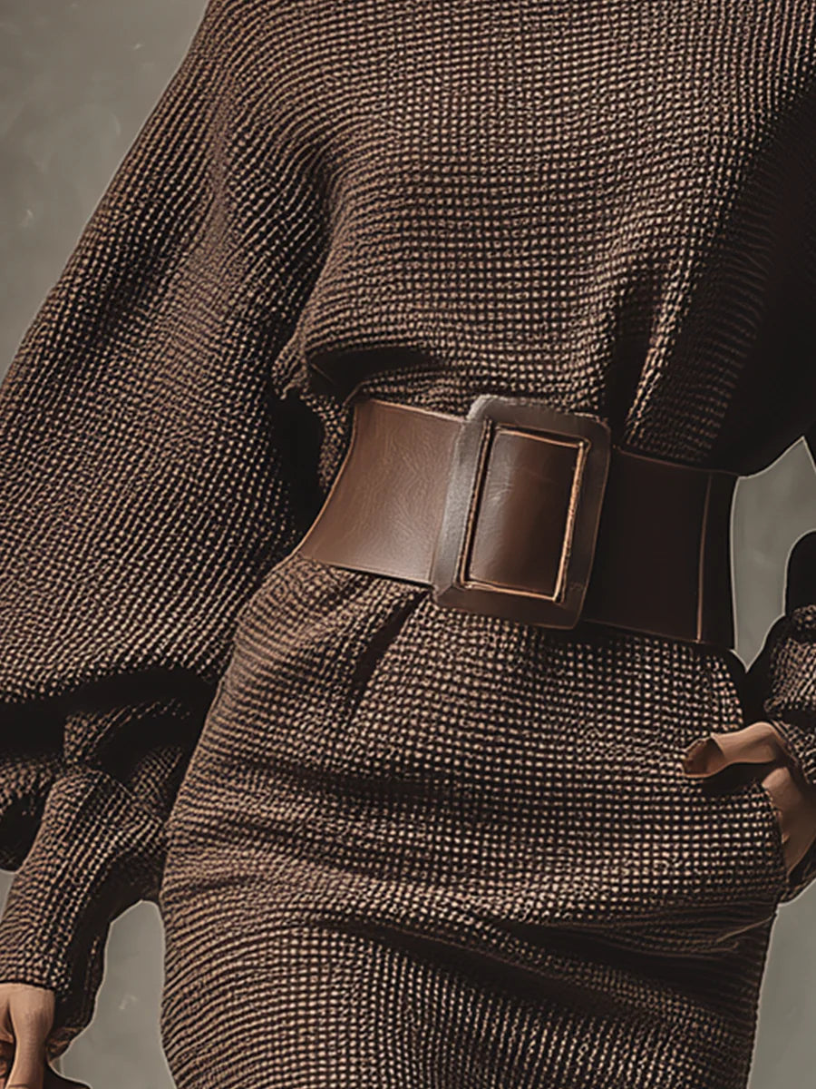 Dark brown mini dress