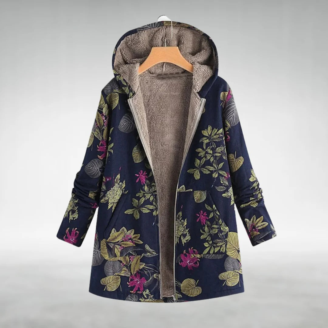 Mary & Anne™ – Stylish Fleece Jacket with Floral Pattern